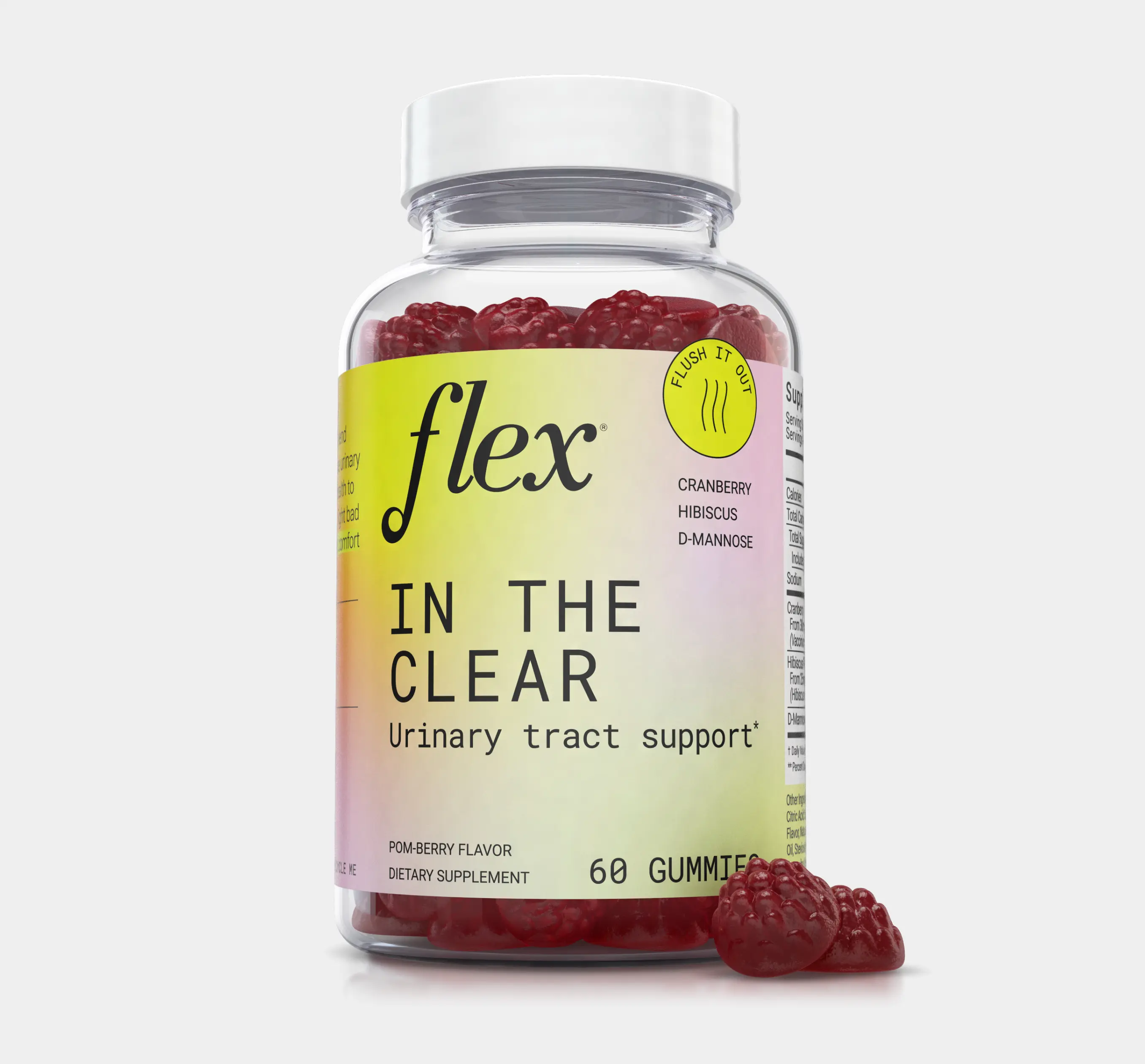 Flex In The Clear Gummies Bottle Front.webp